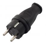 Вилка каучуковая прямая ИЭК 2P+E 16А 250В IP44