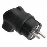 Вилка каучуковая угловая ИЭК 2P+E 16А 250В IP44