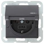 Механизм розетки с лицевой панелью с крышкой Gira System 55 