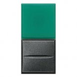 Axolute Кнопка AXIAL с рассеивателем и символом, 1Р, зеленый, 24 В~, 10 А, цвет антрацит