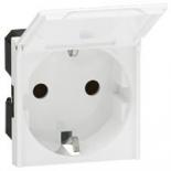 Розетка Legrand Mosaic 2К+3 белая с крышкой 2М