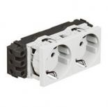 Розетка Legrand Mosaic DLP 2х2К+3 белая со шторками 4М
