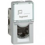 Розетка RJ45 Legrand Mosaic Кат.6 UTP 1М алюминий