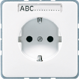 JUNG CD 500/CD plusБел Розетка с/з с полем для надписи безвинт зажим (CD520NAWW)