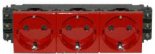 Розетка Legrand Mosaic DLP 3х2К+3 красная 6М