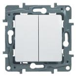 Выключатель/переключатель двухклавишный 10AX - 250В Legrand Etika белый