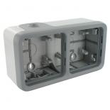 Коробка двухпостовая горизонтальная Legrand Plexo IP55 серая