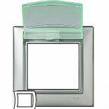 Рамка на один пост с крышкой Legrand Valena Classic алюминий