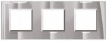 LivingLight Рамка прямоугольная, 3 поста, цвет Никель