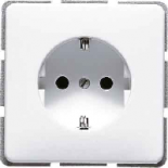 JUNG CD 500/CD plusПлатина Розетка с/з с защитными шторками винт зажим (CD521KIPT)