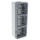 Коробка трехпостовая вертикальная Legrand Plexo IP55 серая