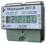 Счетчик электроэнергии Меркурий 201.8  10(80)А однофазный однотарифный ЖК на DIN-рейку