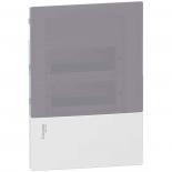 Бокс встраиваемый с дымчатой дверцей Schneider Electric Mini Pragma на 24 (2х12) модуля с клеммниками N+PE