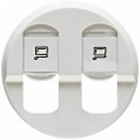 Лицевая панель для розетки двойной компьютерной RJ45 Legrand Celiane белая
