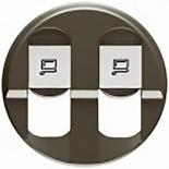 Лицевая панель для розетки двойной компьютерной RJ45 Legrand Celiane графит