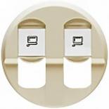 Лицевая панель для розетки двойной компьютерной RJ45 Legrand Celiane слоновая кость