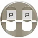 Лицевая панель для розетки двойной компьютерной RJ45 Legrand Celiane титан