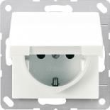 Штепсельная розетка SCHUKO 16A 250V~ с откидной крышкой; слоновая кость