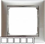 Рамка на пять постоов Legrand Valena Classic матовый алюминий/серебряный штрих