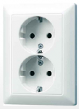 JUNG CD 500/CD plusБеж Розетка 2-ая, 2 полюса+заземление (5022U)
