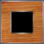 Рамка на 2 поста, VINTAGE WOOD, гор./верт, цвет CHERRY- Bright Chrome