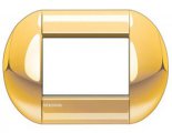LivingLight Рамка овальная, 3 модуля, цвет Золото