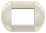 LivingLight Рамка овальная, 3 модуля, цвет Кремовый