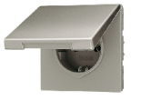 Розетка с крышкой 2P+E безвинтовой контакт Stainle