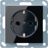 Штепсельная розетка SCHUKO 16A 250V~ с заземлением;чёрная