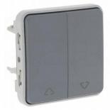 Двухклавишный переключатель для прямого управления приводами Legrand Plexo IP55 серый