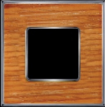 Рамка на 1 пост, VINTAGE WOOD, гор./верт, цвет CHERRY- Bright Chrome