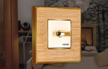 Рамка на 2 поста, VINTAGE WOOD, гор./верт, цвет OAK- Bright Gold