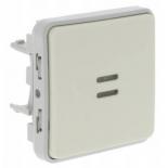 Переключатель однополюсный на два направления с подсветкой 10 AX - 250 В Legrand Plexo IP55 белый
