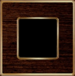 Рамка на 2 поста, VINTAGE WOOD, гор./верт, цвет WENGE- Bright Gold