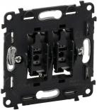 Переключатель двухклавишный безвинтовые зажимы 10А Legrand Valena In`Matic