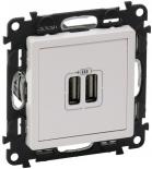 Зарядное устройство с двумя USB-разъемами 240В/5В 1500мА с накладкой Legrand Valena Life белый
