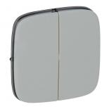Лицевая панель двуклавишных выключателей 752005/752028 Legrand Valena Allure алюминий