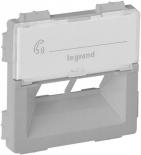 Лицевая наклонная панель двойных розеток RJ45 Rutenbeck Legrand Valena Life алюминий