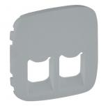 Лицевая панель двойных розеток RJ45/RJ11 753032/753039/43 Legrand Valena Allure алюминий