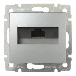 Розетка компьютерная одинарная RJ45 категории 5e UTP Legrand Valena Classic алюминий