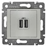 Зарядное устройство двойное USB 1500мА Legrand Valena Classic алюминий