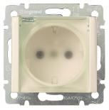 Розетка с заземлением IP44 с крышкой и защитными шторками 16А 250В Legrand Valena Classic слоновая кость