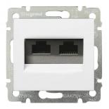 Розетка компьютерная двойная RJ45 категории 5e UTP Legrand Valena Classic белая