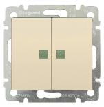 Выключатель двухклавишный с подсветкой 10А 250В Legrand Valena Classic слоновая кость