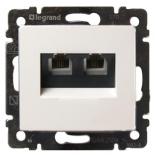 Розетка телефонная двойная RJ11 Legrand Valena Classic белый