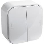 Выключатель двухклавишный Legrand Quteo белый