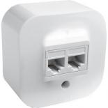 Розетка телефонная+компьютерная RJ11/RJ45 Cat5 UTP Legrand Quteo белая
