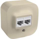 Розетка телефонная+компьютерная RJ11/RJ45 Cat5 UTP Legrand Quteo слоновая кость