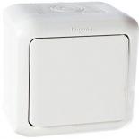 Выключатель одноклавишный IP44 Legrand Quteo белый