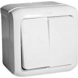 Выключатель двухклавишный IP44 Legrand Quteo белый